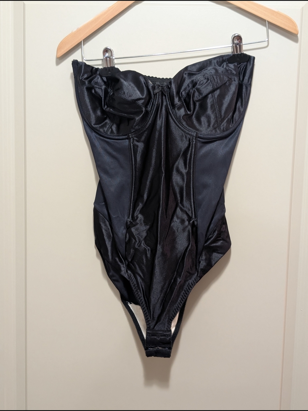 Lane Bryant Satin Underwire Black Bodysuit